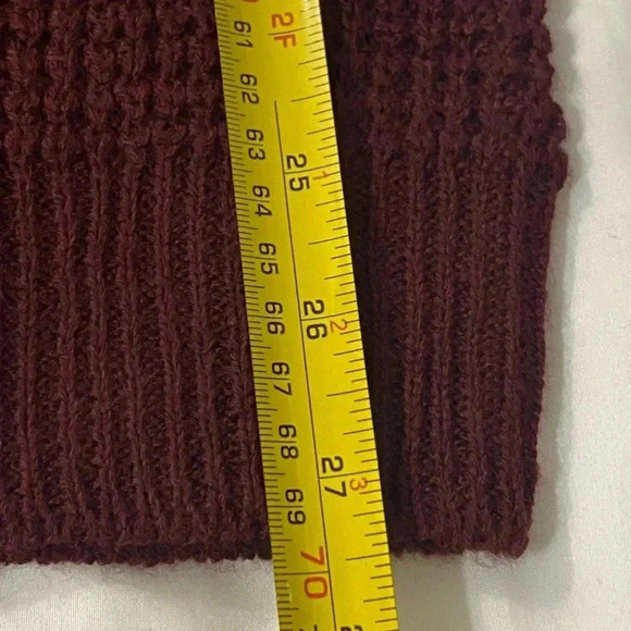 FASHION NOVA women’s waffle  crewneck sweater burgundy size M - Picture 6 of 8